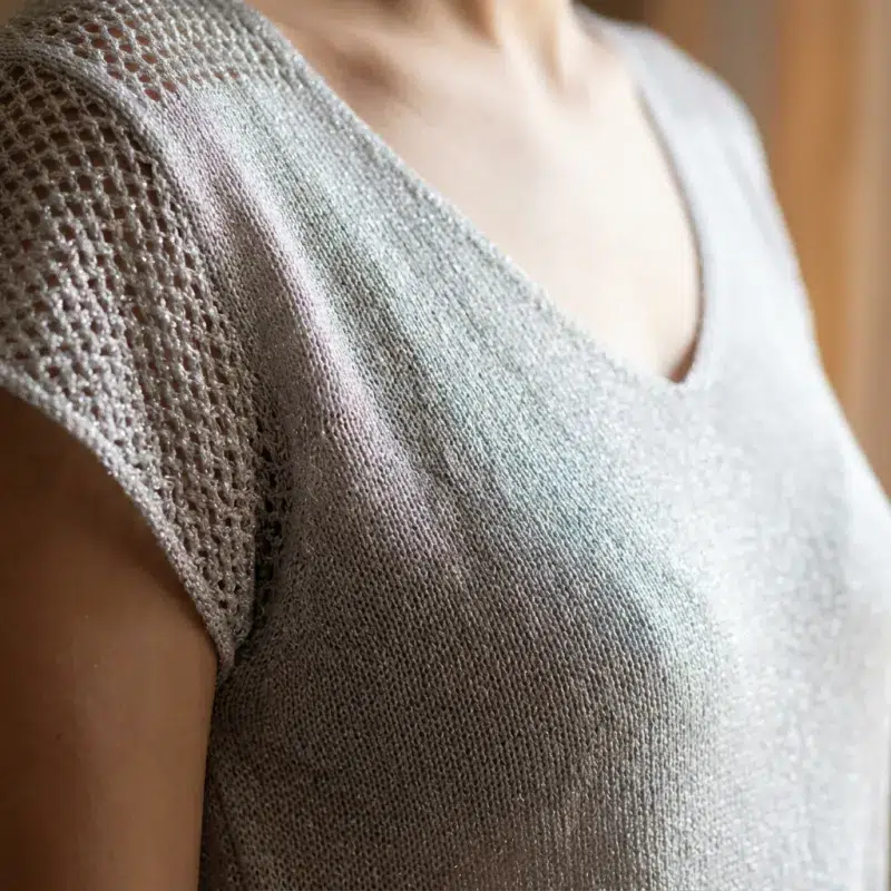 Silver Glitter Net Top