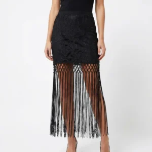 macrame Black Skirt
