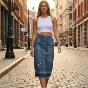 Denim Midi Skirt
