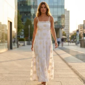 Strappy Boho Maxi Cream Dress